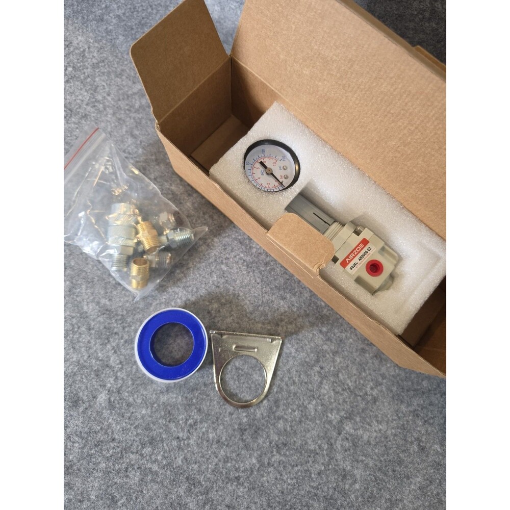 AIRZOE AR2000-02 Air Pressure Regulator 1/4" NPT 0-145 PSI with Gauge
